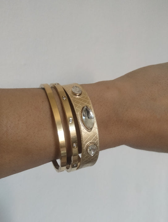 Bracciale gold Simple con zirconi