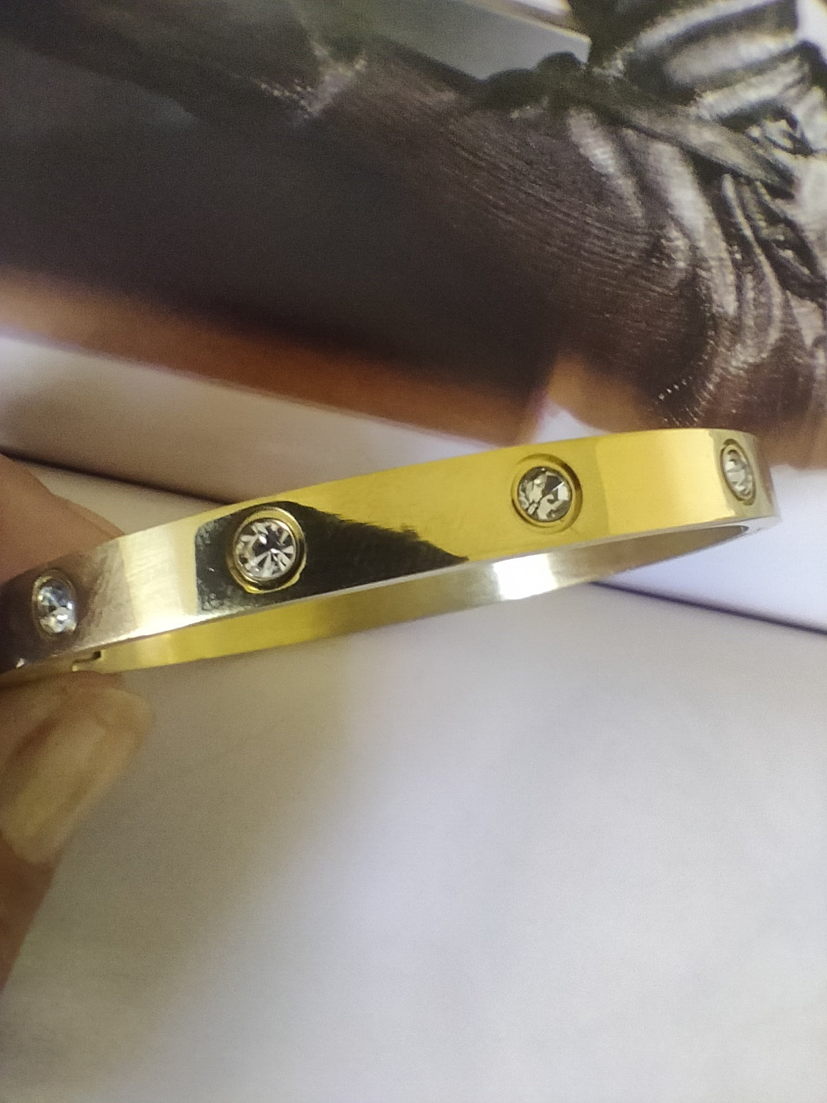 Bracciale gold Ala con zirconi bianchi