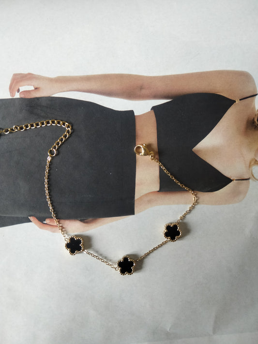Bracciale black Flower oro