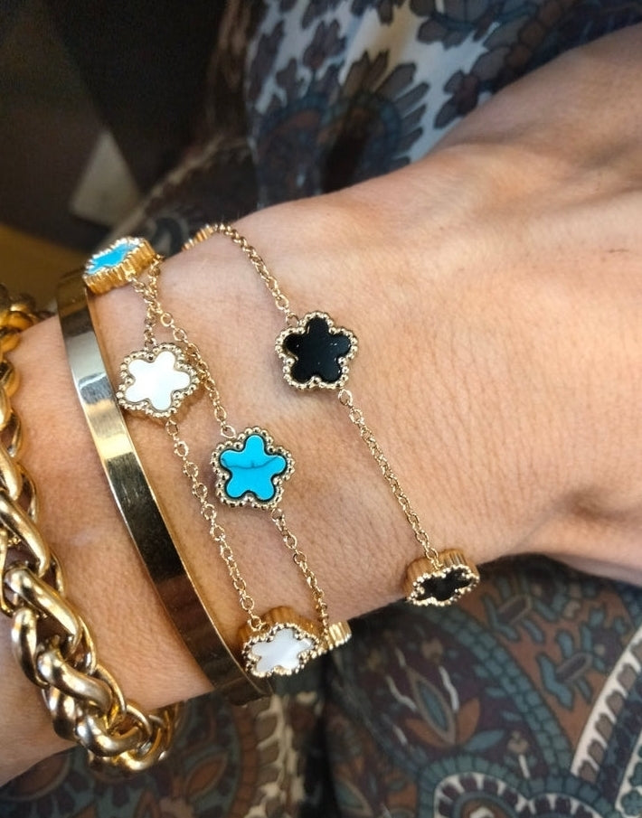 Bracciale black Flower oro