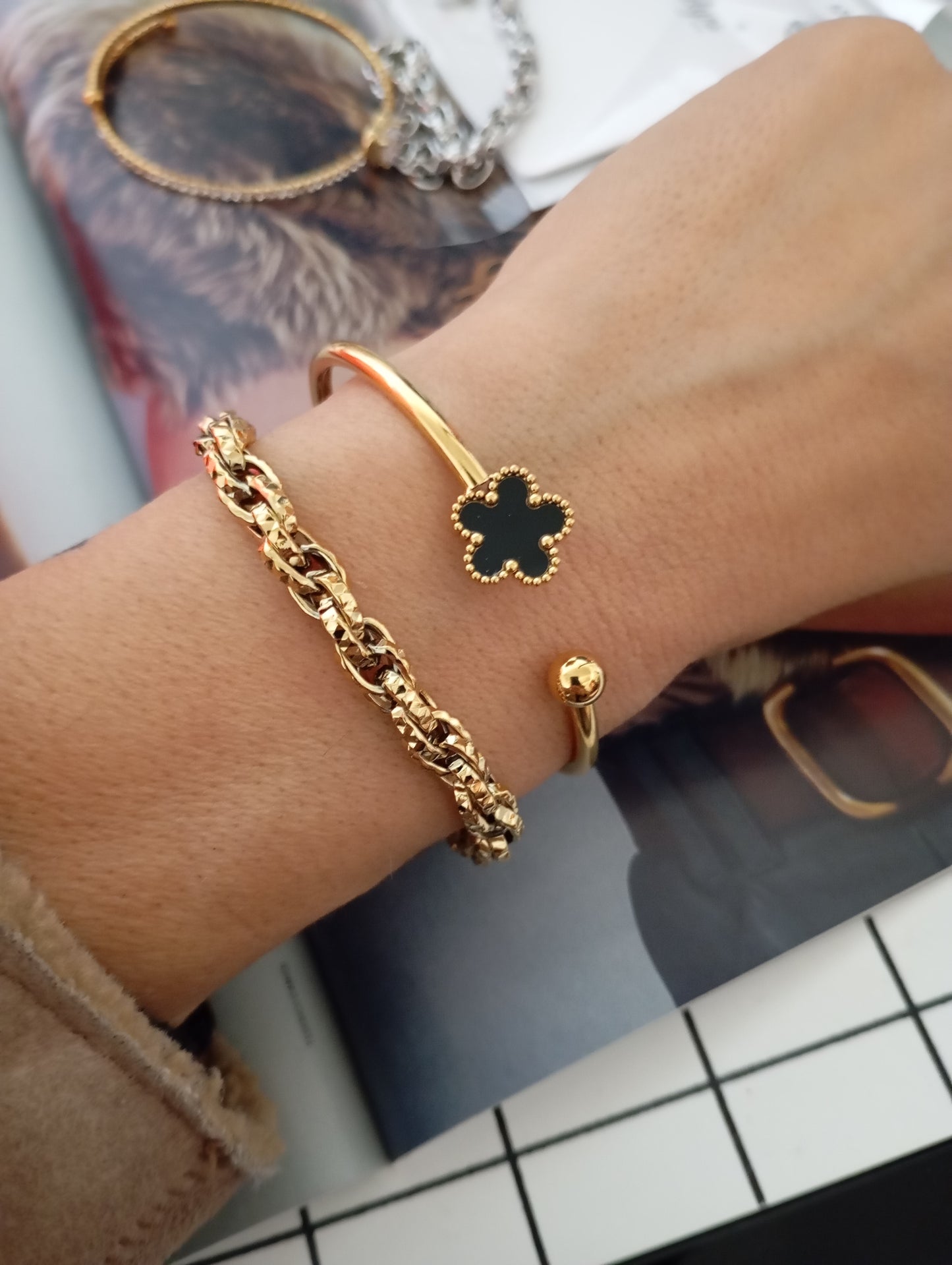Bracciale black Fiore