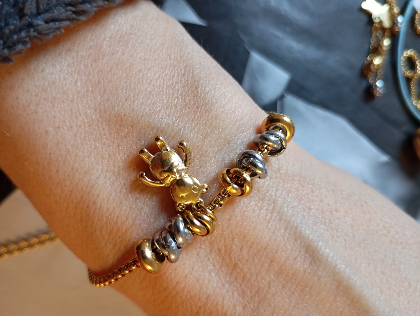 Bracciale charm acciaio