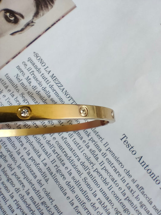 Bracciale gold Simple con zirconi