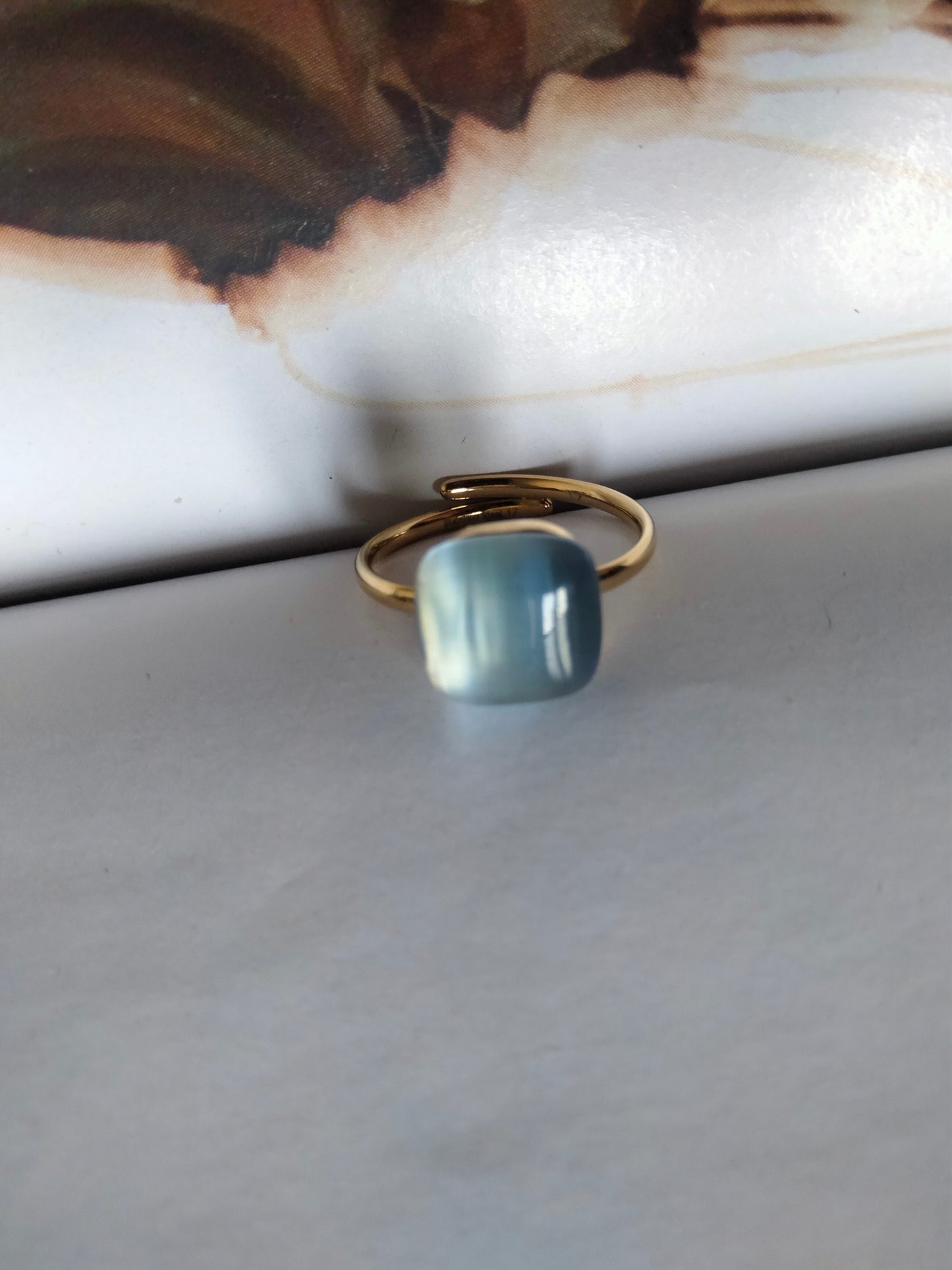 Anello Dado colore Cielo