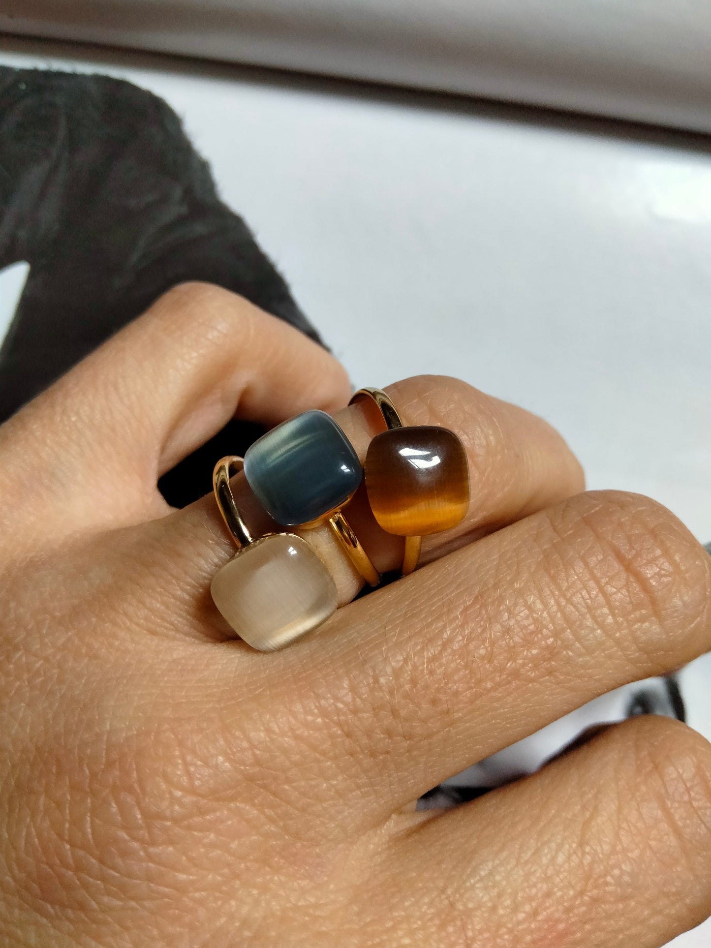 Anello Dado color Nocciola