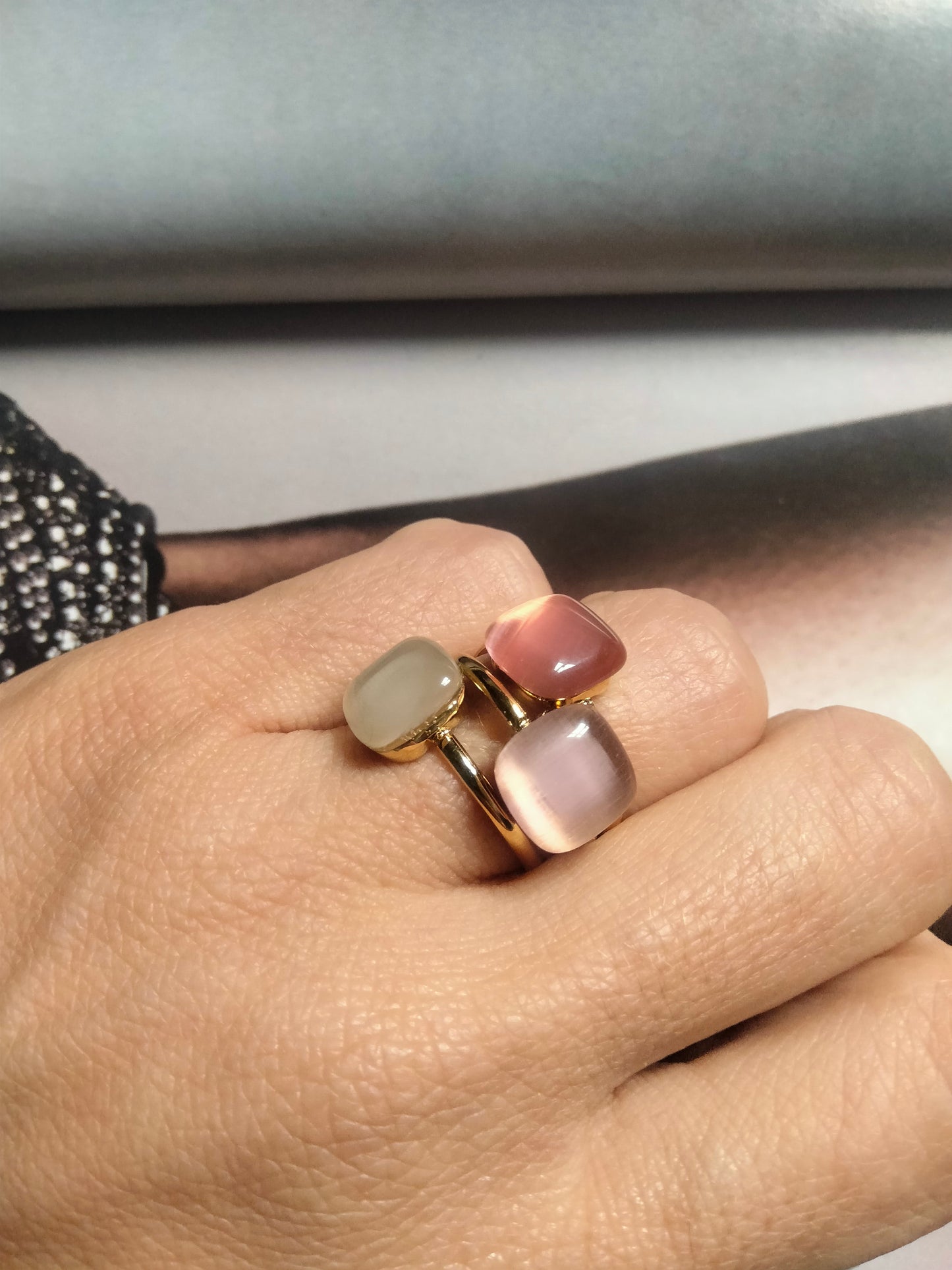 Anello Dado color Cipria