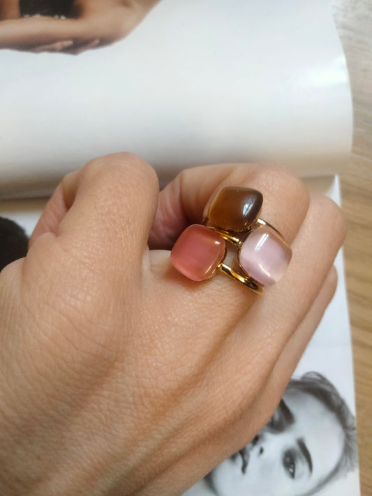 Anello Dado color Rosa Antico
