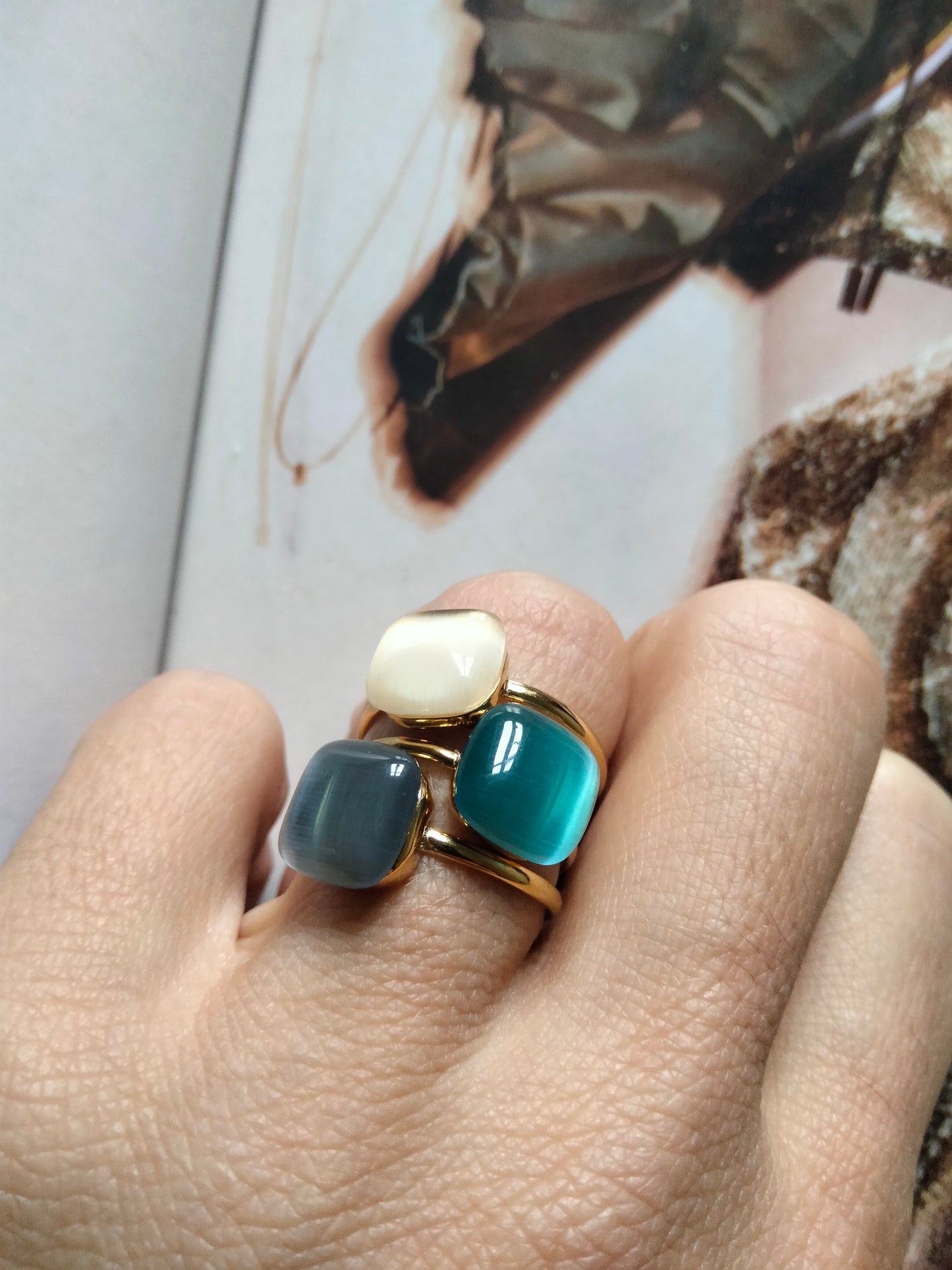 Anello Dado color Mare