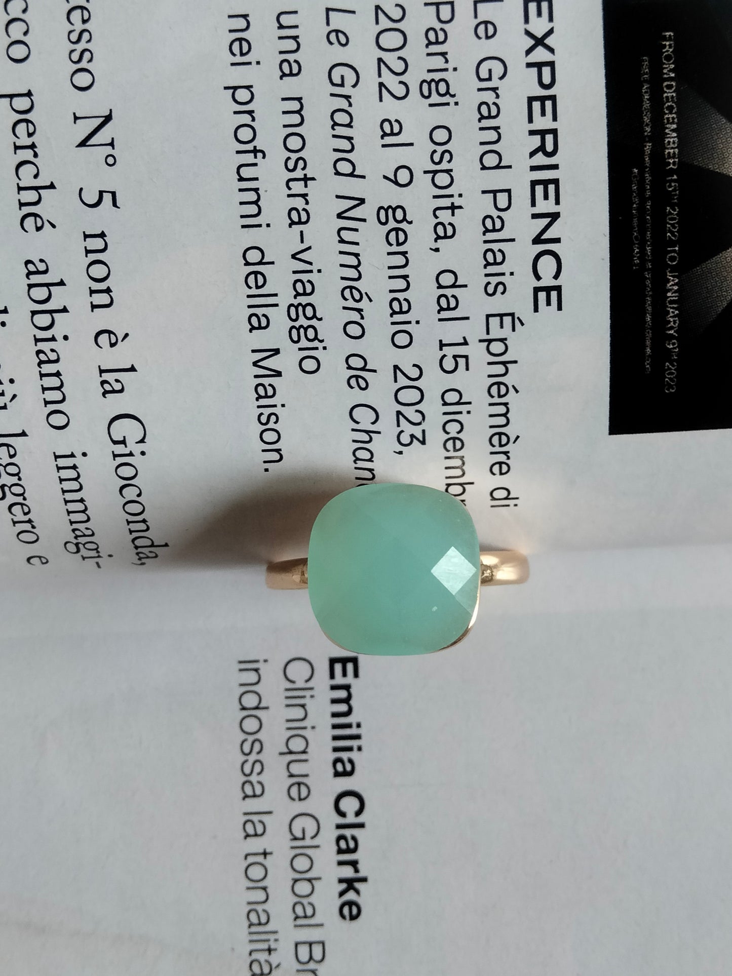 Anello Lisa color acqua marina