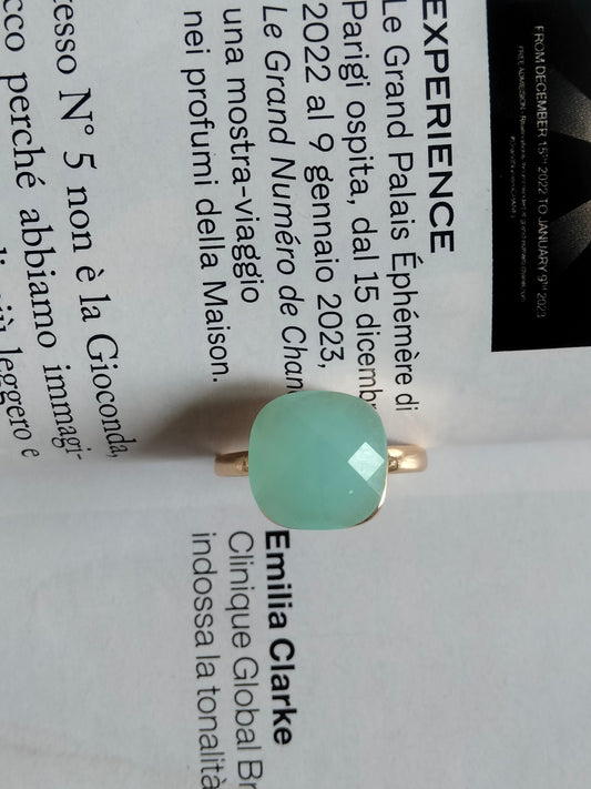 Anello Lisa color acqua marina