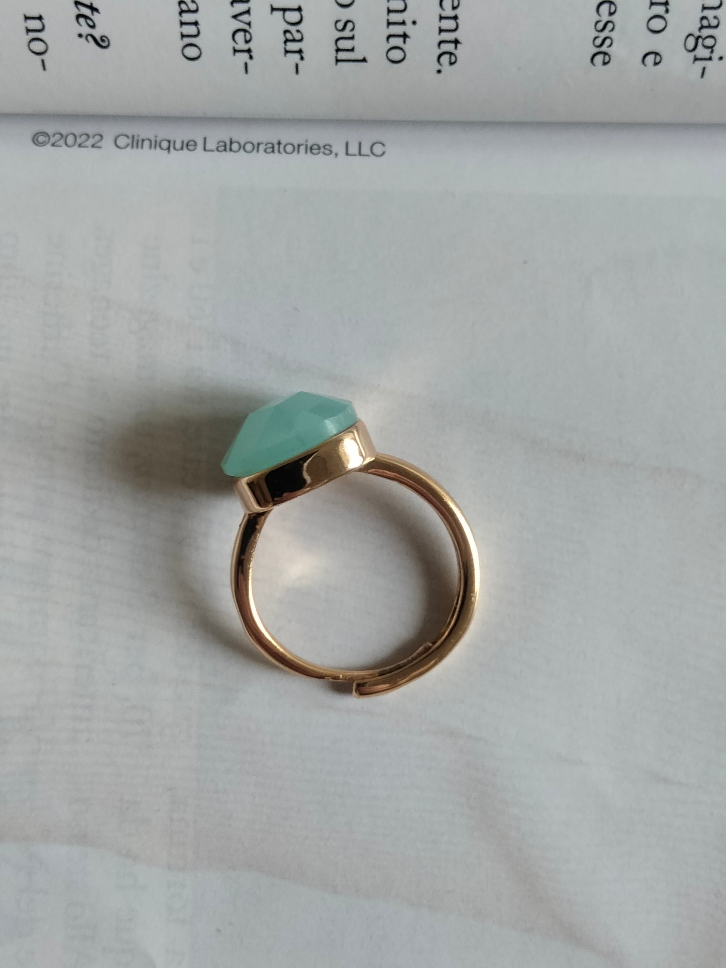 Anello Lisa color acqua marina