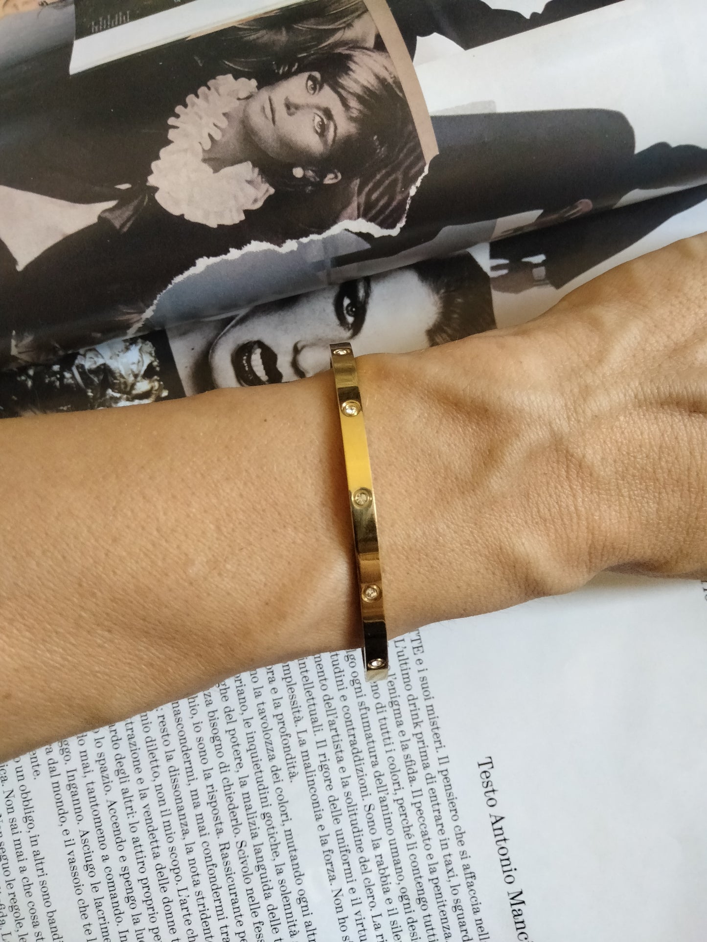 Bracciale gold Simple con zirconi