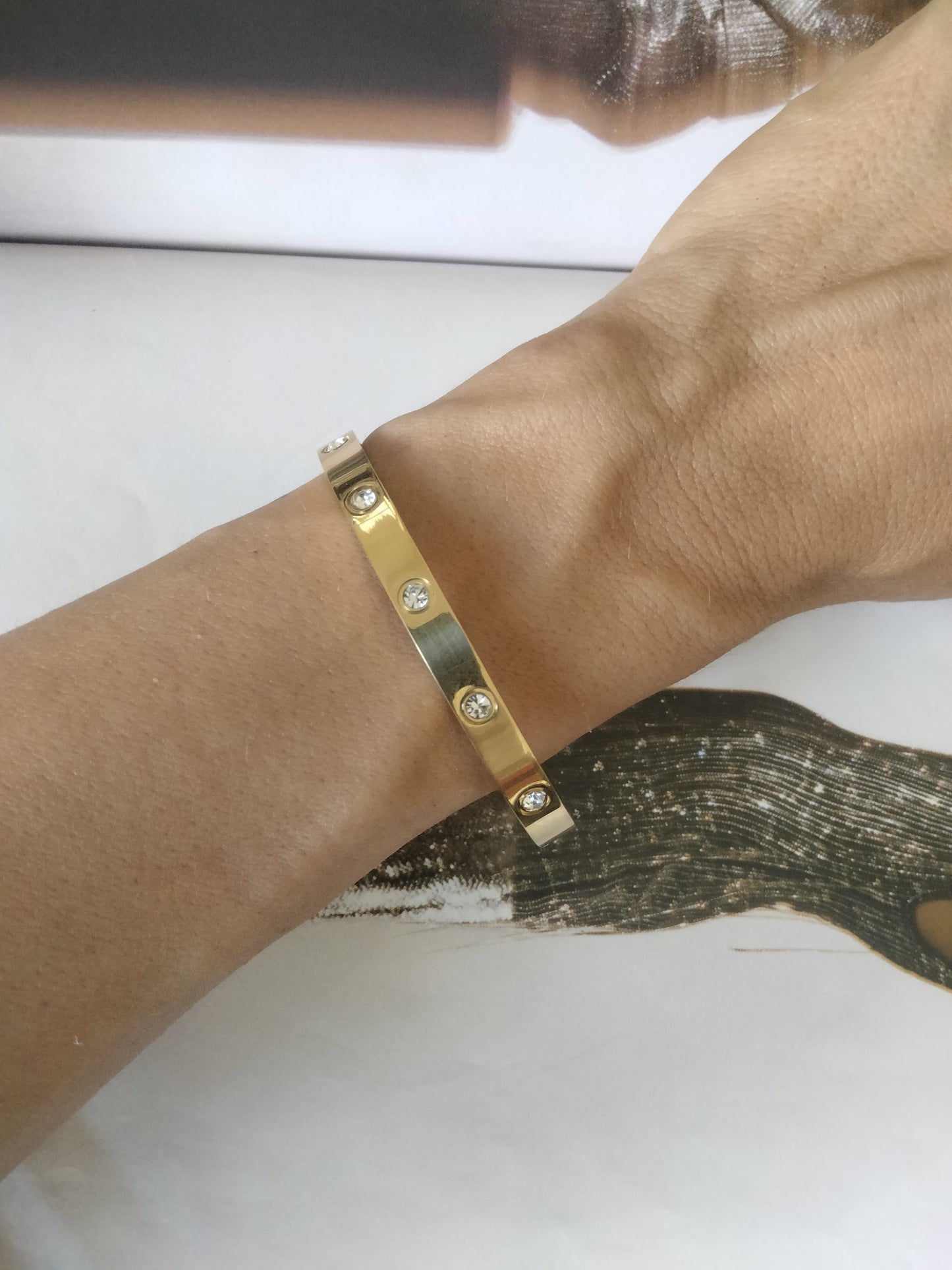 Bracciale gold Ala con zirconi bianchi