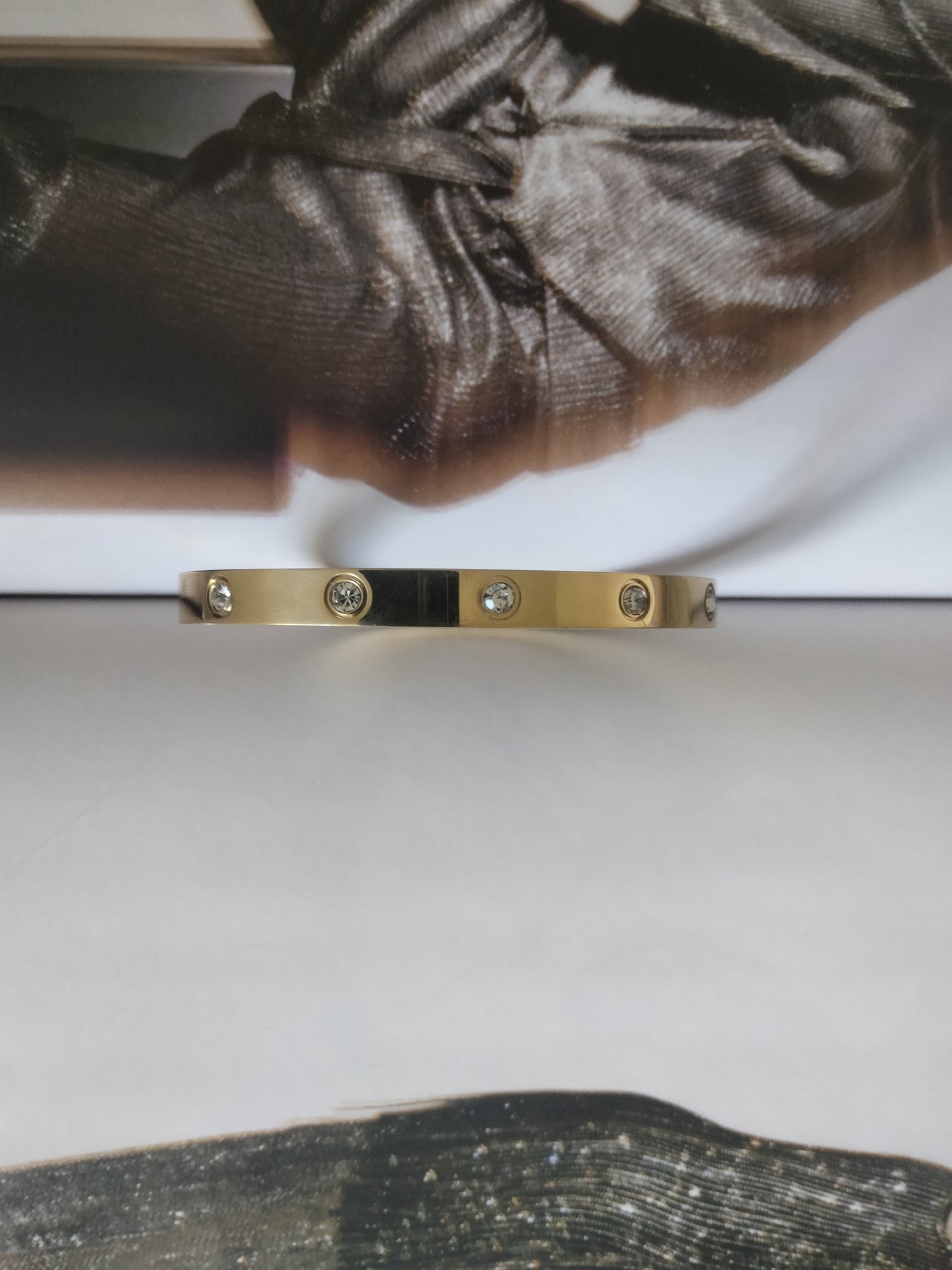 Bracciale gold Ala con zirconi bianchi
